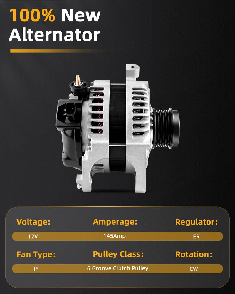 OCPTY Alternators 11063 fit for Chevrolet for Corvette 2003-2004,for Chrysler for Pacifica 2004-2006,12V 145Amp 6 Groove Clutch Pulley Replaces 11063 AND0312 4868760AD - Image 3